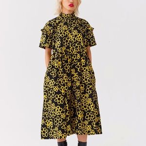 Lazy Oaf GEM Frill Yellow Daisy Dress